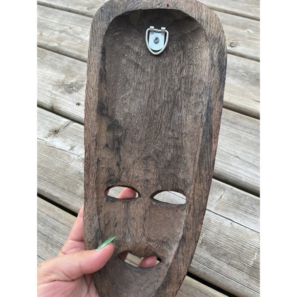 African Style Set Of Wood Face Mask Hand Carved Tribal Rustic - Picture 16 of 16